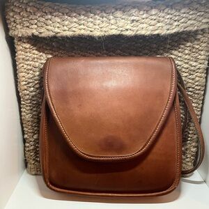 Vintage Coach British Tan Lindsay Crossbody Bag
